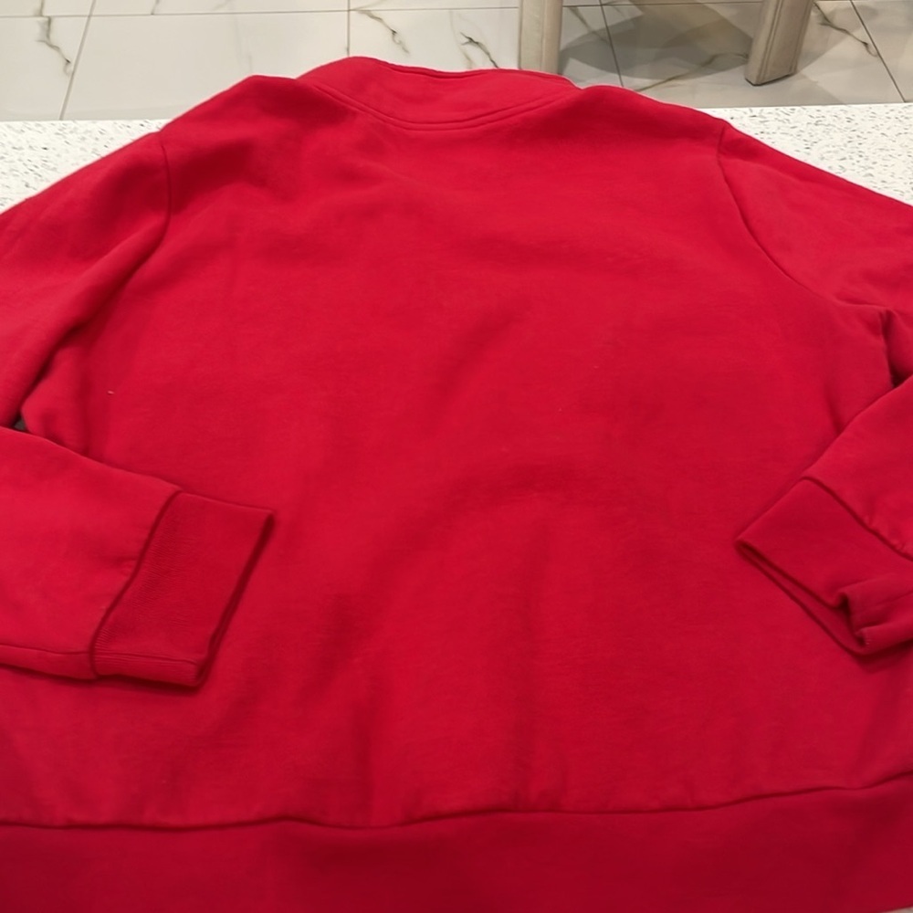 VICTORIA'S SECRET PINK FLEECE QUARTER-ZIP Red Sweater size large - Picture 8 of 8